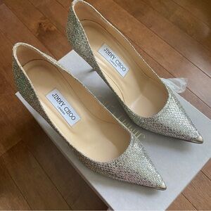 Jimmy Choo Glitter Fabric CHAMPAGNE 85mm